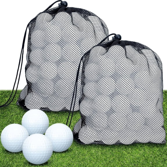 200 Pcs Plastic Practice Golf Balls Limited Flight Training Golf Balls with 2 Mesh Bags for Indoor Outdoor Backyard Driving Range(White)