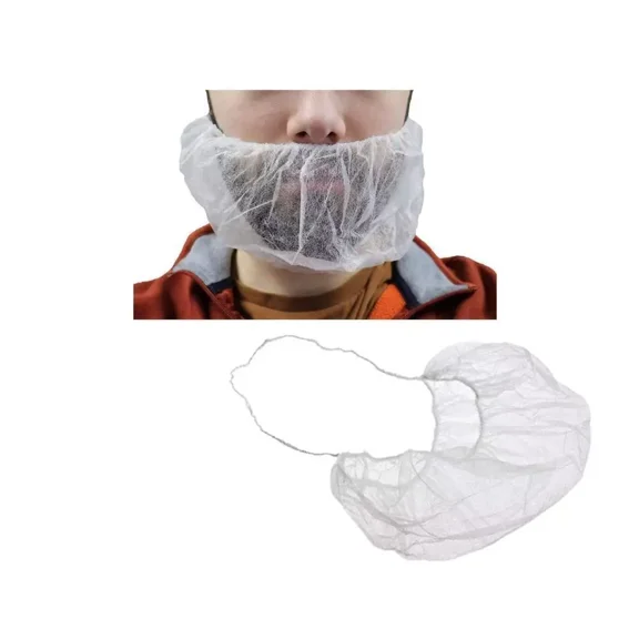 200 Pcs Polypropylene White Disposable Beard Cover by Shield Safety