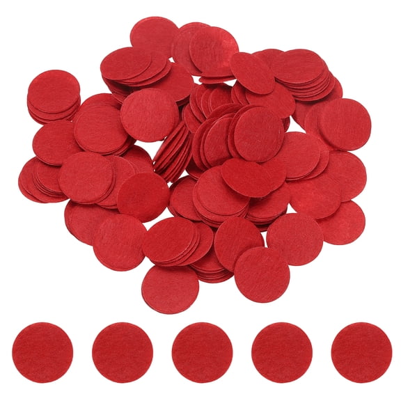 200 Pcs Round Felt Circles for Crafts 20mm / 0.79" Pre Cut Non-Woven Felt Fabric Circle Red