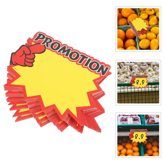 200 Pcs Sale Signs for Retail Store Pricing Tags Advertising Yellow