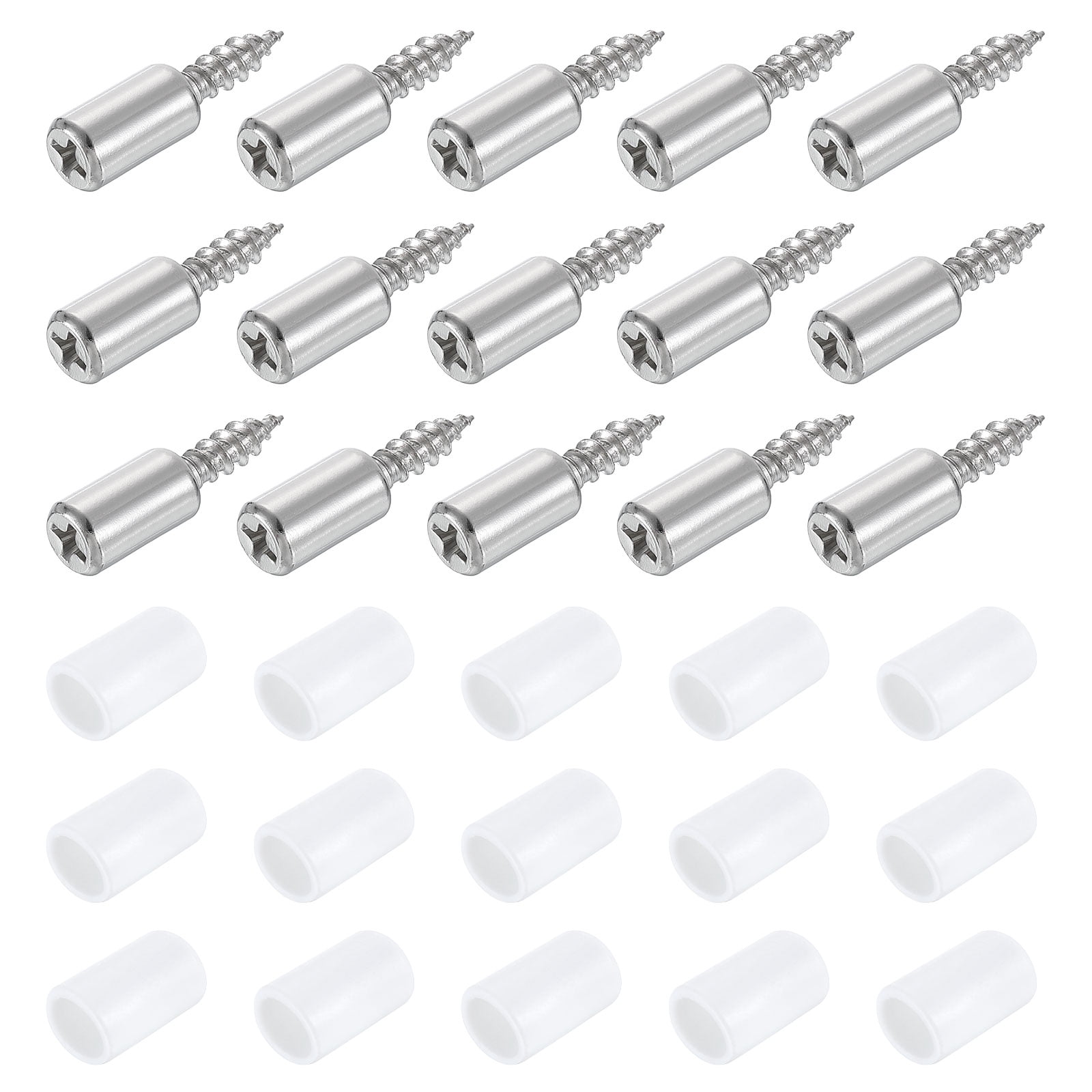 200 Pcs Self-Tapping Screws, Shelf Support Pegs with Non-Slip Sleeve Support Cabinet Shelf Pins Shelf Pegs Self Drilling Screws for Kitchen Cabinets Bookcases Closet, White