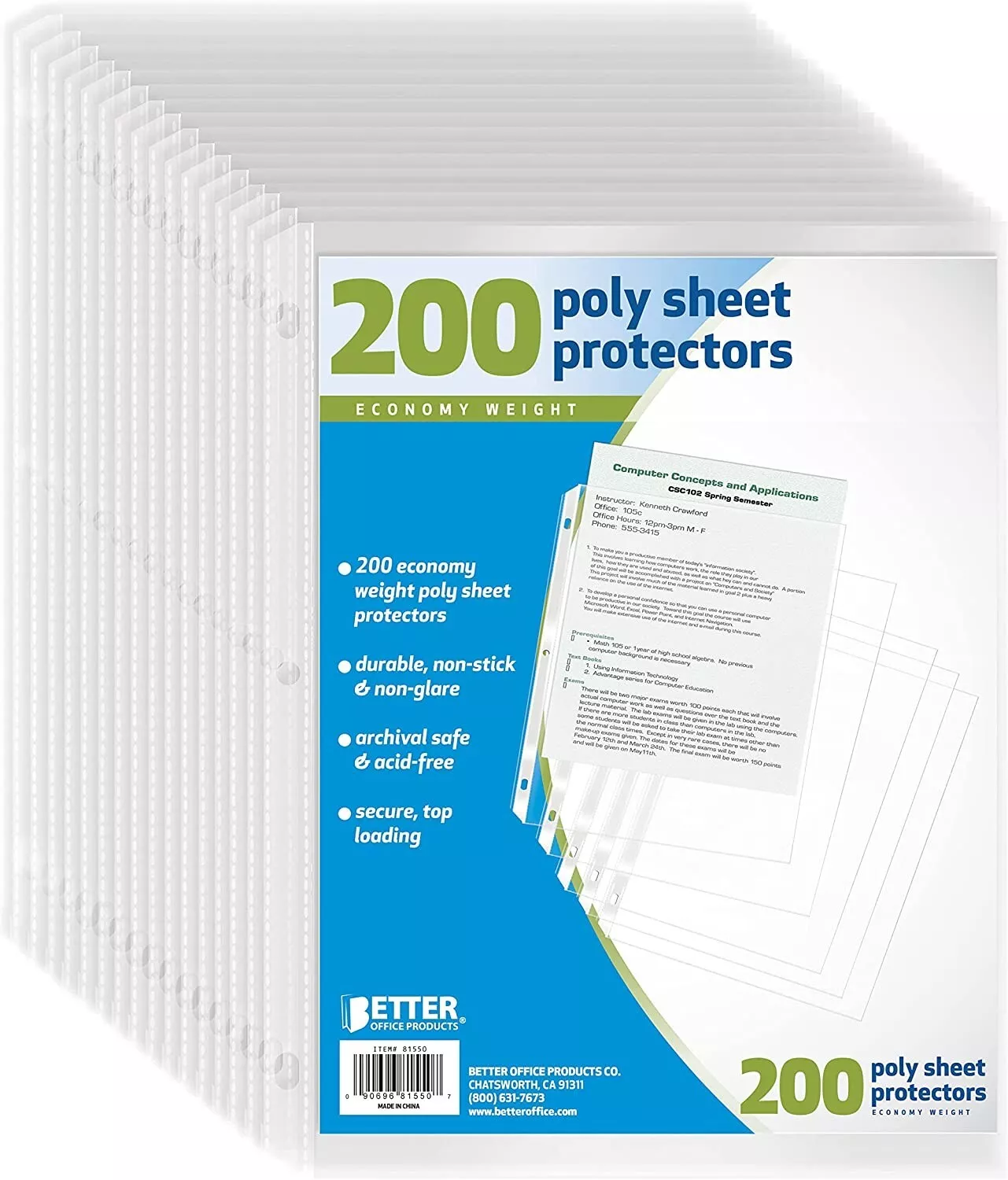KTRIO 200 Pack Sheet Protectors A4 Size, Clear Page Protector for Ring KTRIO 200 Pack Sheet Protectors A4 Size, Clear Page Protector for Ring