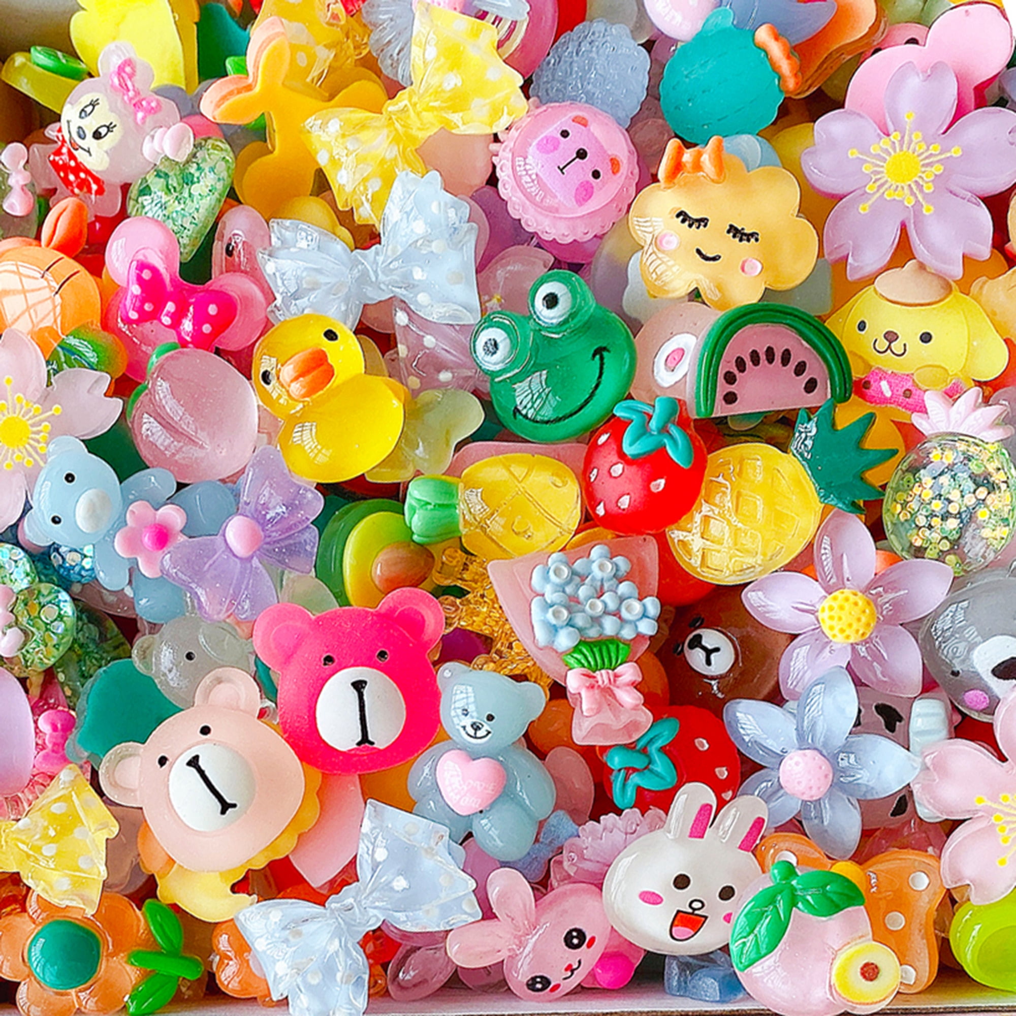200 Pcs Slime Charms Cute Set, Bulk Mixed Resin Flatback Fake Candy Charms  Assorted Sweets Slime Beads Making Supplies for DIY Craft Making and  Ornament Scrapbooking Colorful 