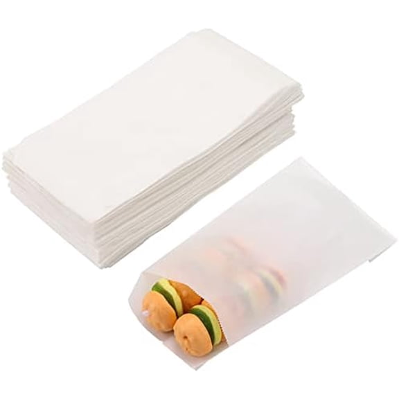 200 Pcs Small Glassine Bags - 2 3/4 x 4 inch Flat Semi-Transparent Paper Bags for Party Favor Cookies, Candies, Chocolate, Treats