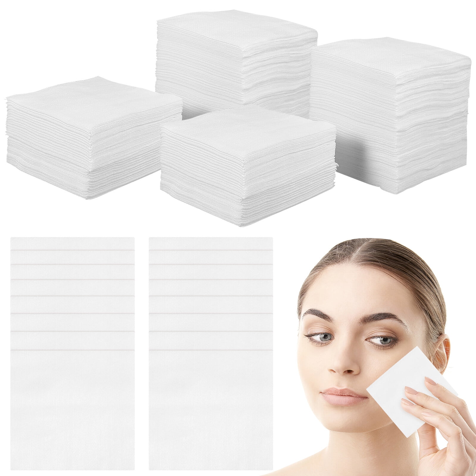 200 Pcs Square Cotton Pads for Face Facial Pads Makeup Tools Makeup Remover Pads Square Cotton Rounds