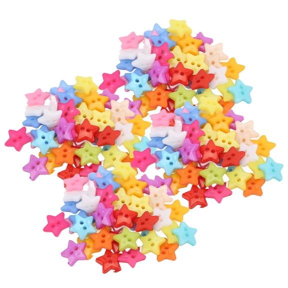 200 Pcs Star Resin Buttons for Sewing Crafting Colorful DIY Replacement Supplies 0.47 in / 12 mm