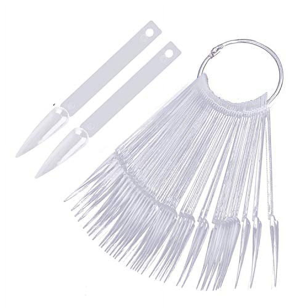 200 Pcs Stiletto Nail Polish Color Display Sticks Clear Nail Sample
