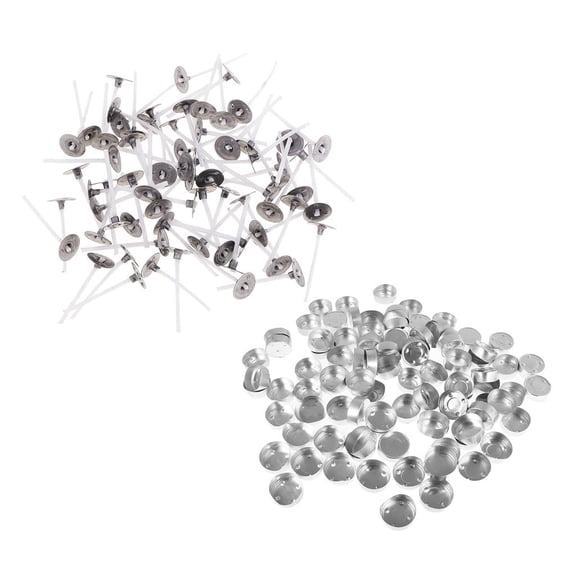 200 Pcs Straight-sided Metal Cases Tea Light Holders /Cups /Case /Containers And Cotton Candle Wick Tealight Candles Making Crafts Tool