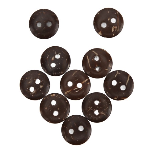 200 Pcs Thick Coconut Shell Button 2 Holes Practical Novel Material Safety Brown Buttons for Sewing