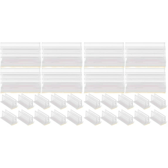 200 Pcs Clear Plastic Label Holders with Sneeze Guard Brackets for Tabletop Signs, Safety Masks, Fruit Displays, Small Size