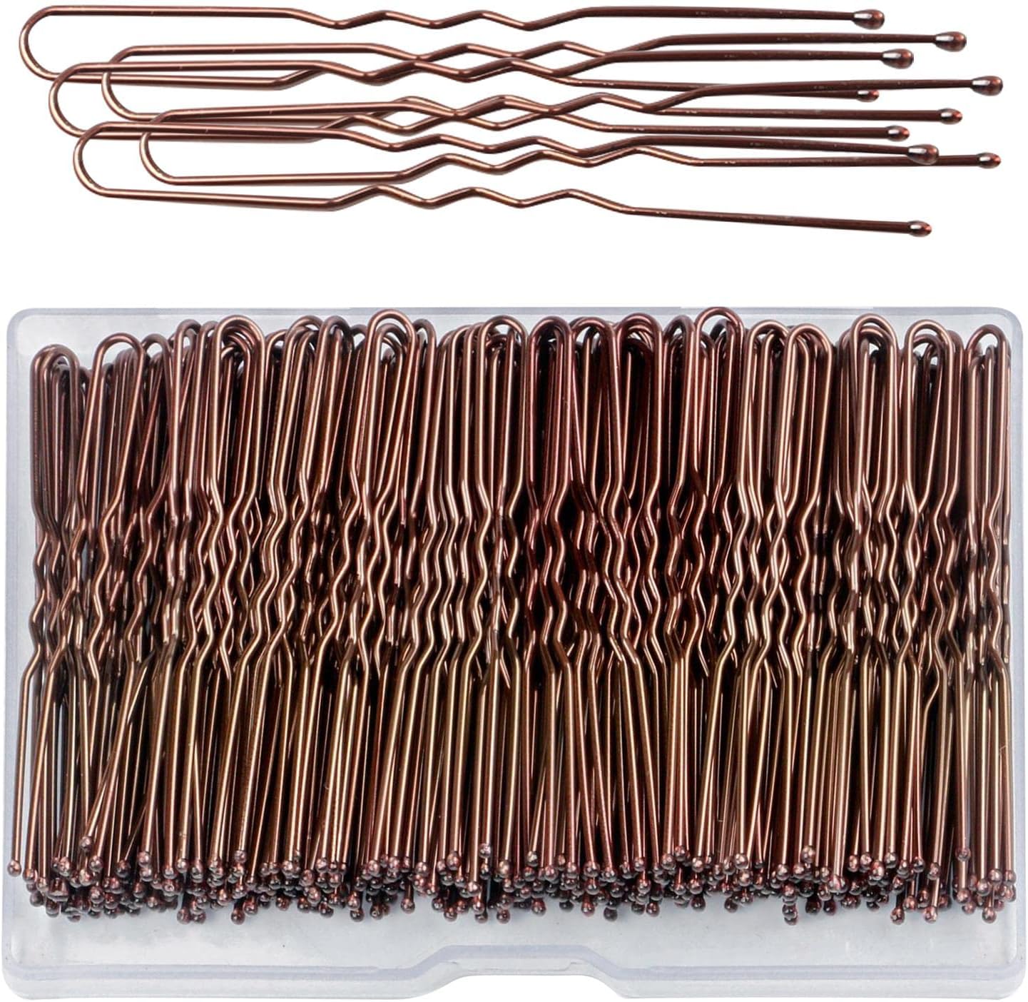 200 Pcs U Shaped Hair Pins, Portable Hair Grips Brown Hair Pins, Bobby Pins  Brown Hair Clips Hair Styling Pins for Women, Easy to Use, Fashionable