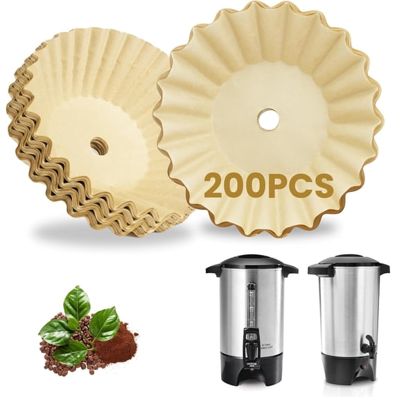 200 Pcs Unbleached Coffee Paper Filters Compatible with Hamilton Beach 45 Cup Coffee Urn and Hot Beverage Dispenser, Disposable Large Coffee Filters for Most 30-50 Cup Large Coffee Maker