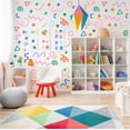 thumbnail image 1 of 200 Pcs Wall Stickers Irregular Geometric Lines Decals Colorful Vinyl Peel and Stick for Living Room Bedroom Boys Girls Playroom Decor, 1 of 6