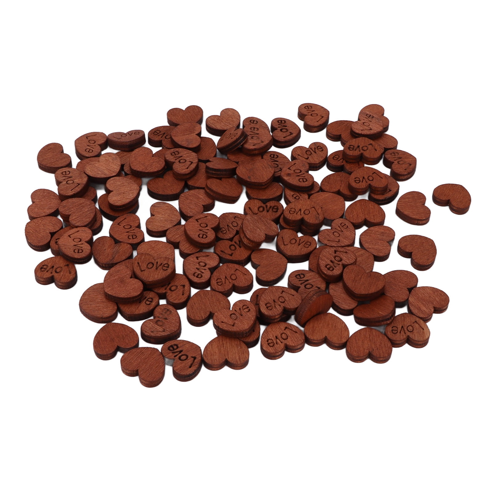 200 Pcs Wooden Buttons Nonporous Heart Shaped Buttons for DIY Crafting