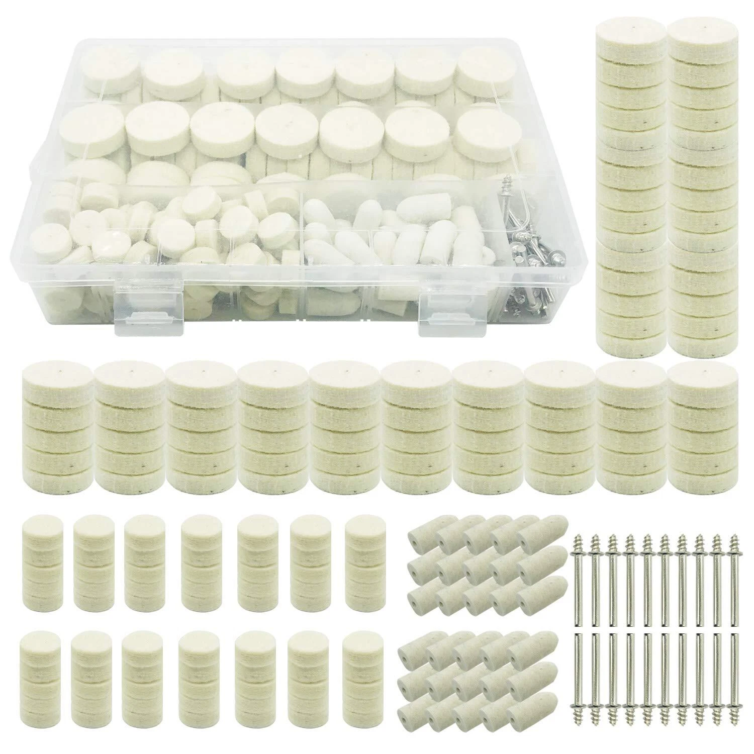 200 Pcs Wool Polishing Wheel, Polishing Pad Polishing Wheel With Metal Shank For Dremel Accessories Rotary Tools-hy