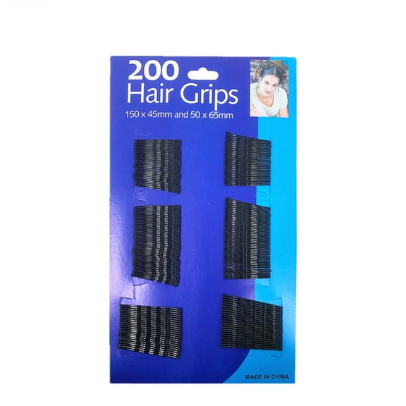 200 Pcs of Black Wavy Hair Clips, Bobby Pins, Hair Grips for Secure Hold, Salon Styling (1 Pack)