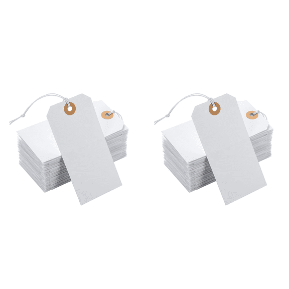 200 Perforated Cotton Elastic Line Hang Tags Card Label Listing Classification Number Plate