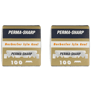 200 Perma-Sharp Straight Edge Razor Blades for use in Professional Barber Razors - New Packaging