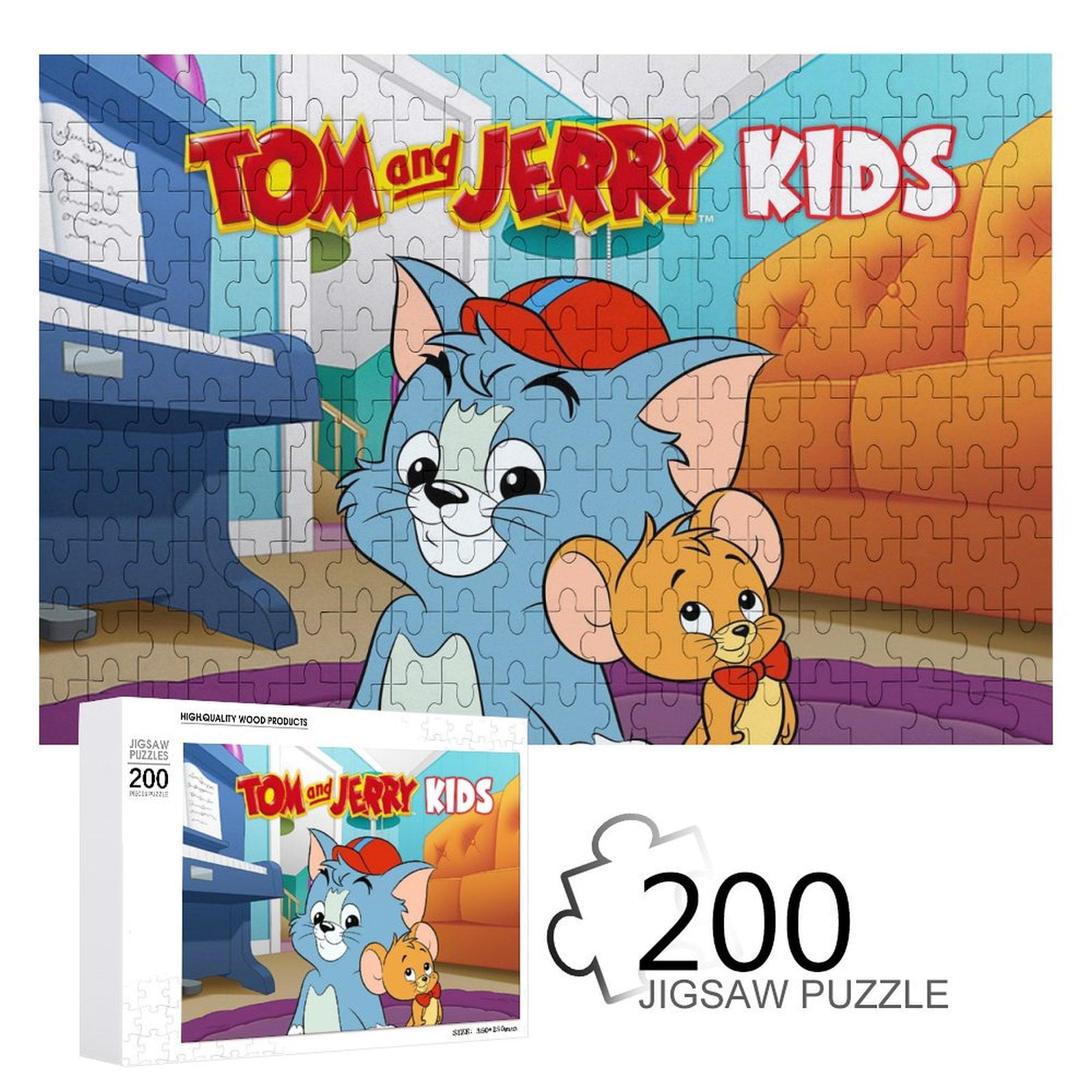 200 Piece Jigsaw Puzzle For Adults & Kids - Tom And Jerry Puzzle For ...