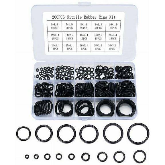 200 Piece O-Rings, 15 Sizes Rubber Gaskets, O-Ring O-Rings For Insulation Of Pipes, Pipelines