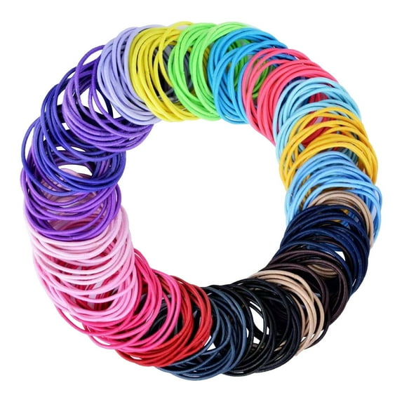 200-Piece Pack of Women'S Hair Ties, 200Pcs Baby Hair Ties for Girls Toddler Hair Tie 3Mm Thick Small Hair Ties Multicolor Elastic Hair Bands No Hair Damage Cute Hair Accessories Ponytail Holder