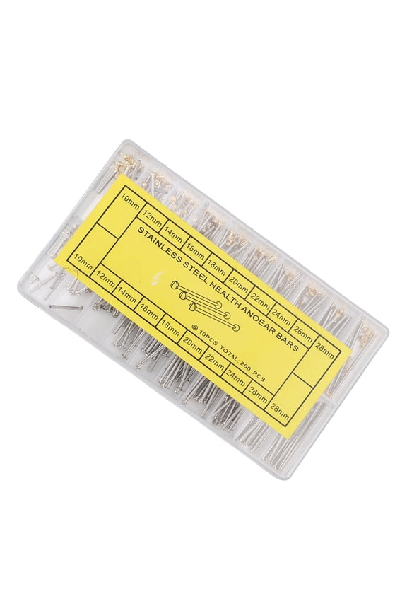 200-Piece Stainless Steel Watch Link Pin Set with 10 Sizes 10mm-28mm for Strap Replacement Repair