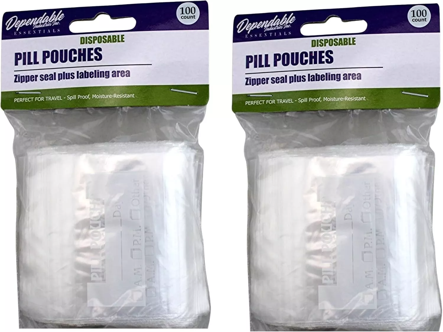 200-Piece Zippered Pill Pouches For Vitamins, Medications Organizer F