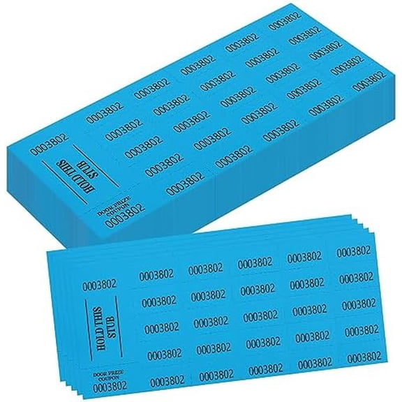 200 Pieces Auction Raffle Tickets Chinese Ticket Raffle Tickets Sheets Basket Auction Ticket Blue 4"× 9" 200 Numbers for Drink Door Prize Fundraiser Silent Carnival Penny Auction Events