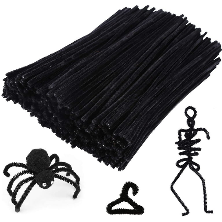 200 Pieces Black Pipe Cleaners Craft Chenille Stems for DIY Art Creative  Crafts and Decorations (12 Inch x 6 mm)