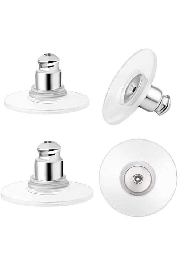 200 Pieces Bullet Clutch Earring Backs for Studs with Pad Rubber Earring Stoppers Pierced Safety Backs for Dropy Ears Studs Fishhook Earring Backs Replacements