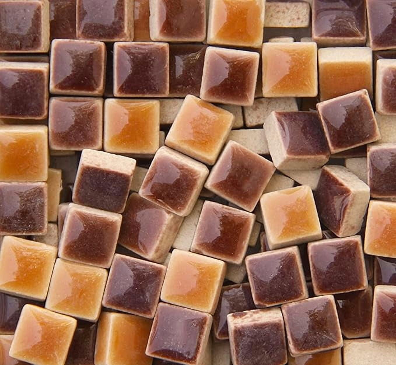 200 Pieces Ceramic Mosaic Tiles – 0.4x0.4", for Crafts, Mosaic Projects, Color Mix, Available in 8 Color Options (Purple, Full Color, Coffee, Red/Orange, Green, Blue, Black/White/Gray, Treasure Blue)