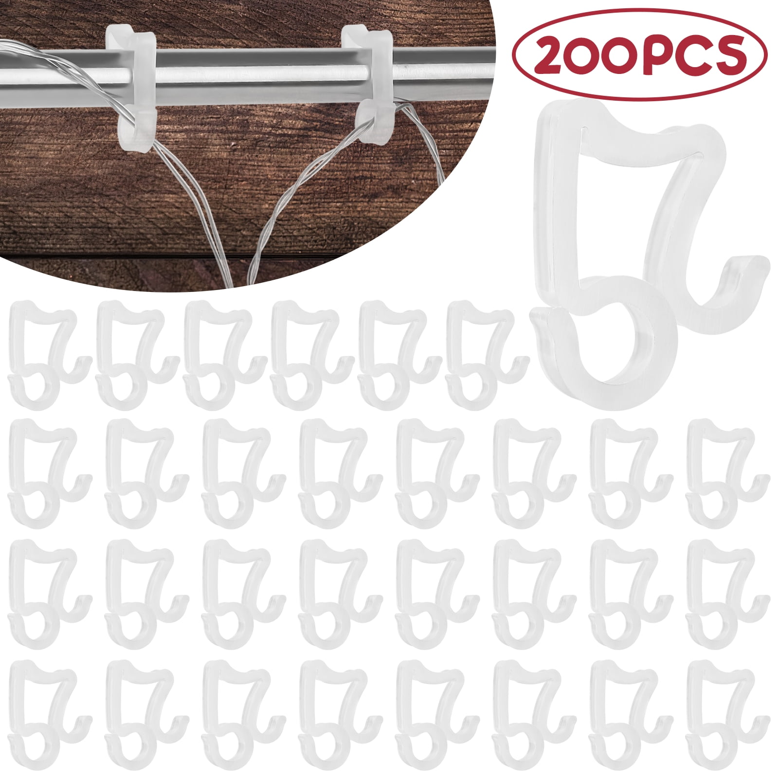 200 Pieces Christmas Gutter Light Clips,Outdoor Hooks for String Lights