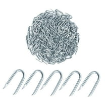 200 Pieces Fencing Nails U Staples Yard Fasteners Rust Resistant for Chain Link Fence and Wire Mesh