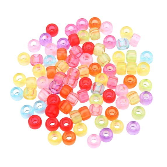 200 Pieces Glow in Dark Acrylic Hair Beads for Kids Girls Braids Round and Colorful Braiding Beads Accesories