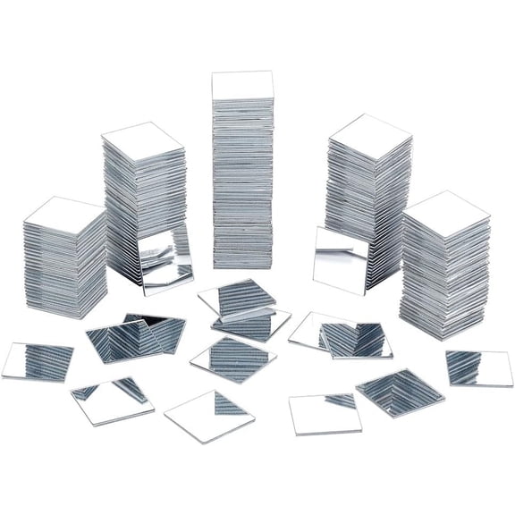 200 Pieces Mini Size Square Mirror Adhesive Small Square Mirror Craft Mirror Tiles for Crafts and DIY Projects Supplies Home Decoration 25x25x1.5mm