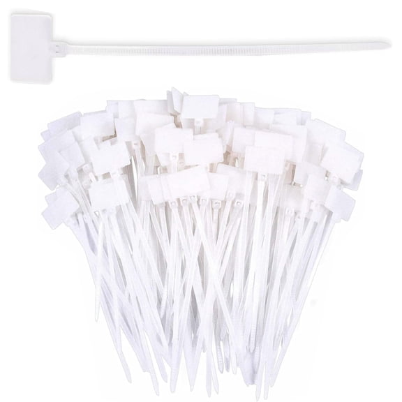 200 Pieces Nylon Cable Marker Ties,Self-locking Cord Tags Write on Ethernet Wire Zip Mark Power Marking Label