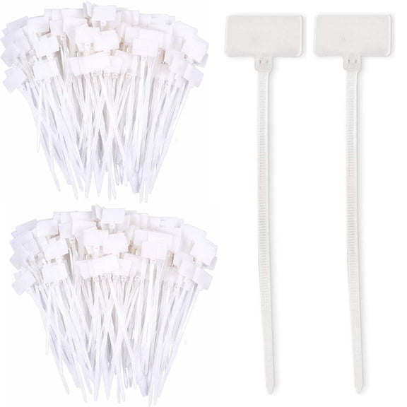 200 Pieces Nylon Cable Marker Ties,Self-locking Cord Wire Zip Mark Tags Nylon Power Marking Label