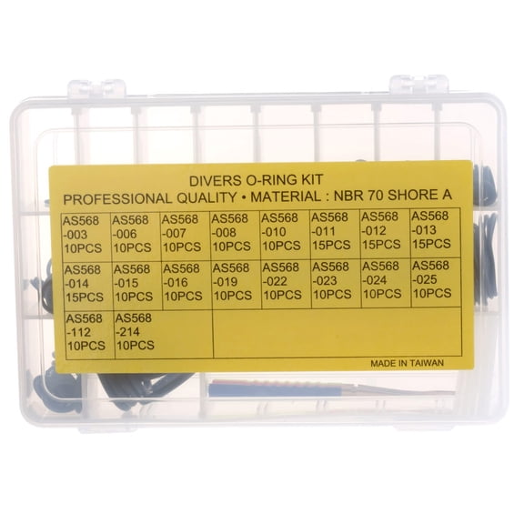 200-Pieces O-Ring Kit with 3 Assorted Brass Picks