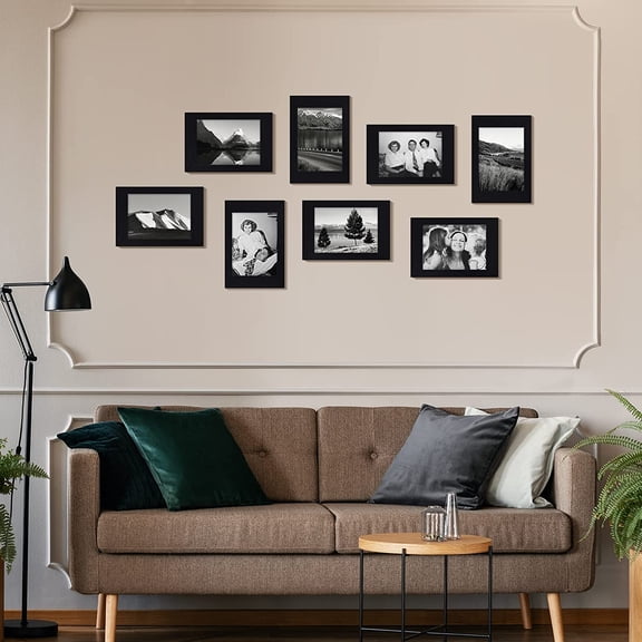 200 Pieces Paper Picture Frames 4x6 Standing Photo Frames with Easel Stand Cardboard Picture Art for Family  Craft Decoration Christmas Graduation Weddings Display (Black)