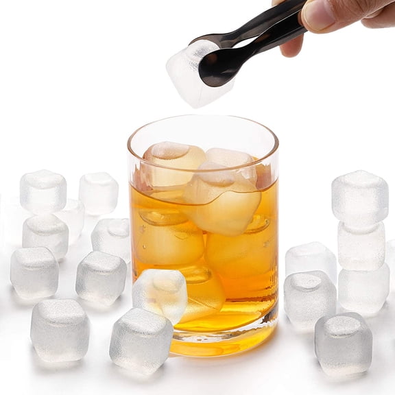 200 Pieces Plastic Ice Cubes, 1" Reusable Ice Cubes For Chills Drinks, All Beverages, Refreezable, Washable, Quick And Easy To Use, White, Square