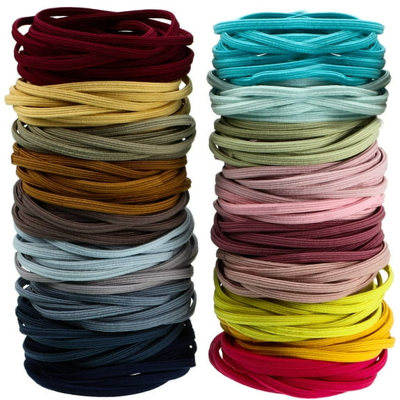 200 Pieces Seamless Hair Bands Elastic Hair Rope Ponytail Hair Ties Flat Desig (Multicolor)