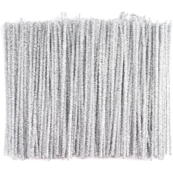 200 Pieces Silver Pipe Cleaners Craft Chenille Stems for DIY Art Creative Crafts Party Decorations (12 Inch x 6 mm)