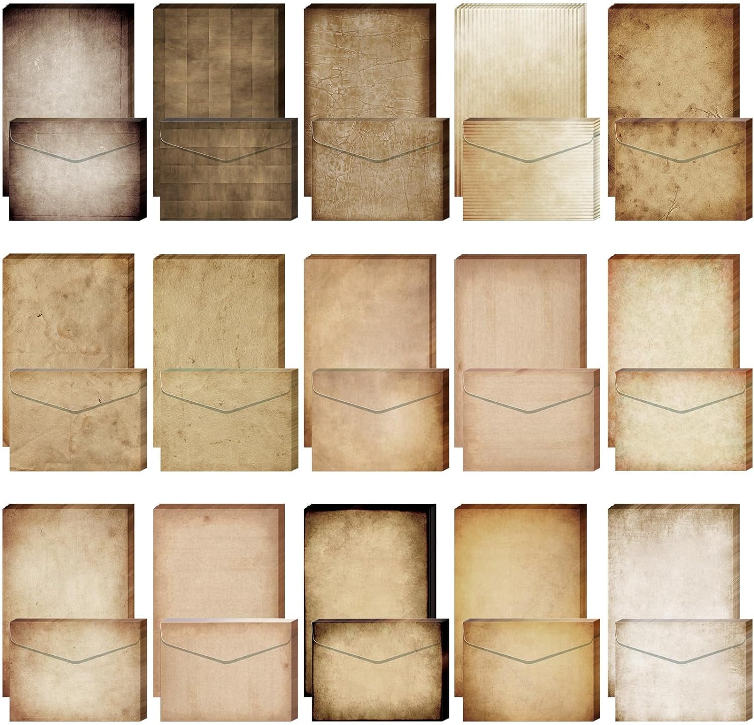 200 Pieces Stationary Paper and Envelopes Set Including 100 Lined