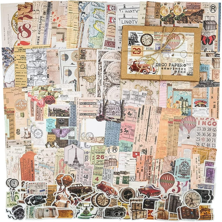 Assorted Vintage Style Translucent Design Paper Aesthetic Collage