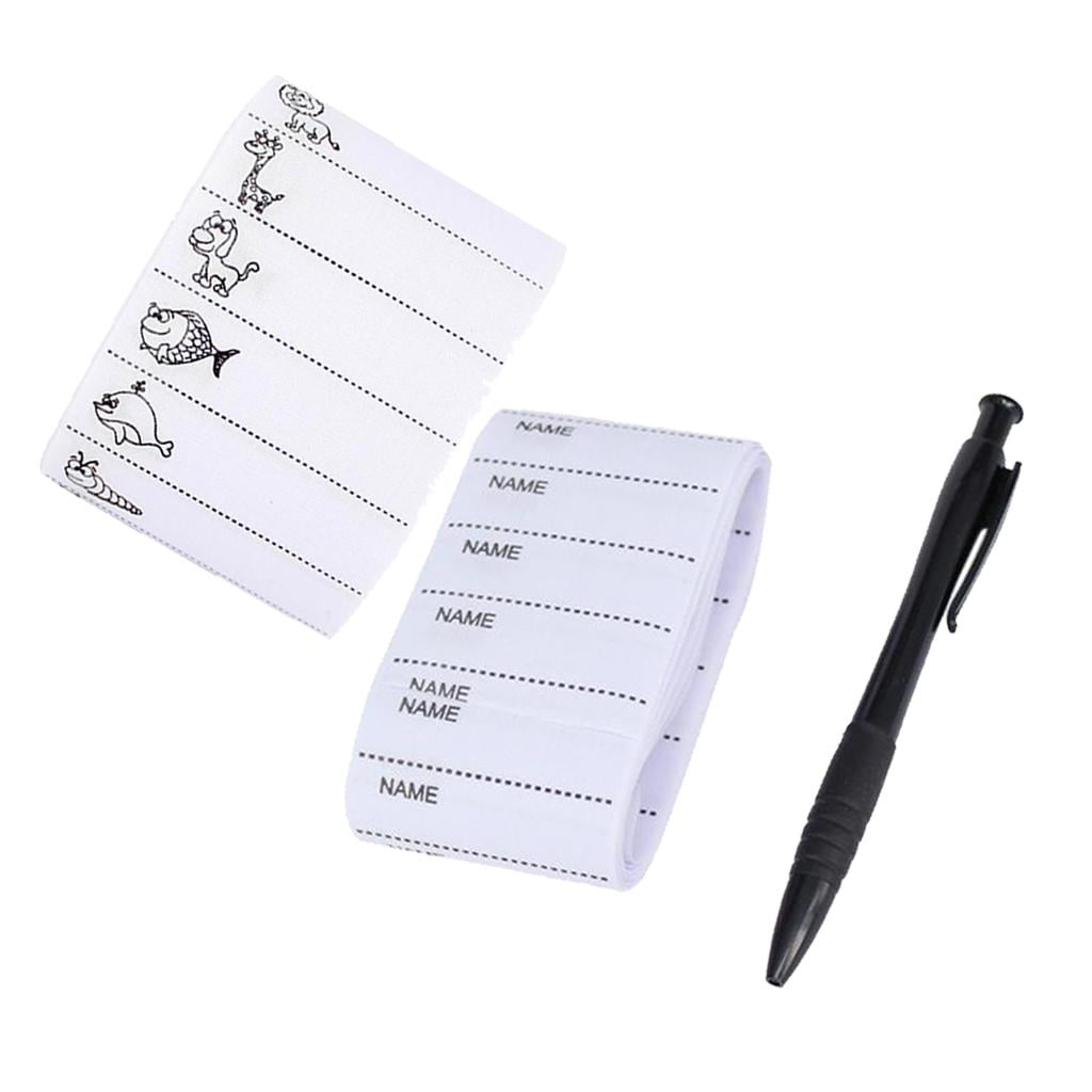 White Name Label Washable Iron on Labels Fabric Tags Marker Set