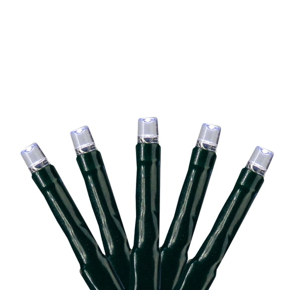 200 Pure White Cluster LED Wide Angle Christmas Lights - 20.5 ft Green Wire