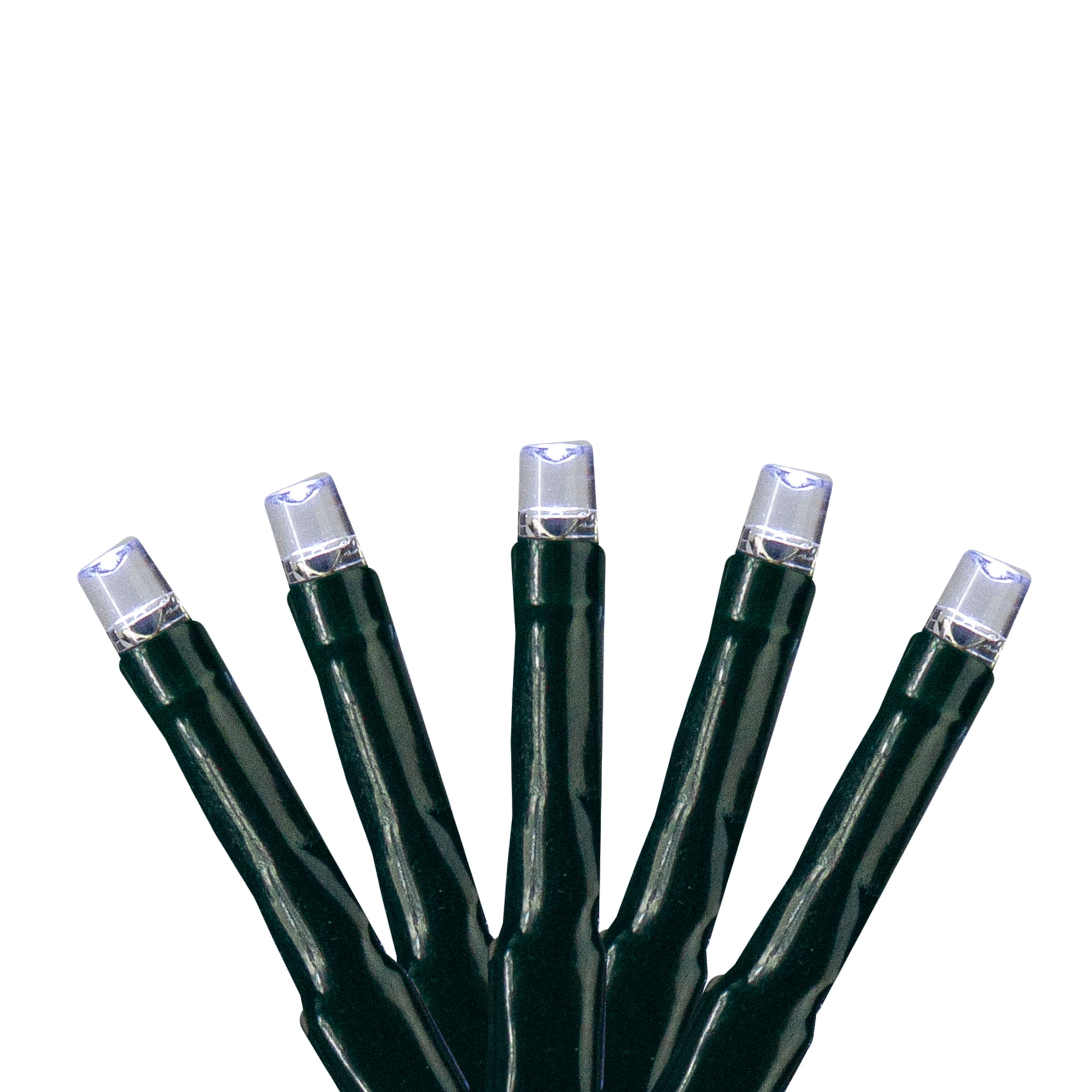 Hofert Multi-Function LED M5 Mini Christmas Lights - Pure White - 20.5 ft Green Wire - 200ct