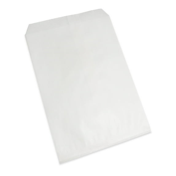 200 Qty 5" x 7" Decorative Flat Paper Gift Bags - Plain White Kraft Bags - for Sales/Treats/Parties Cookies/Gifts - N'icePackaging