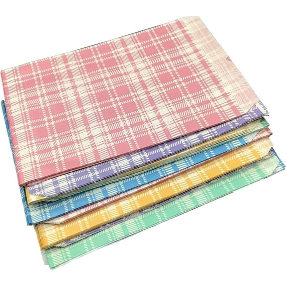 200 Qty 5" x 7" Mixed Plaid Flat Paper Gift Bags for Sales/Treats/Cookies/Favors/Gifts