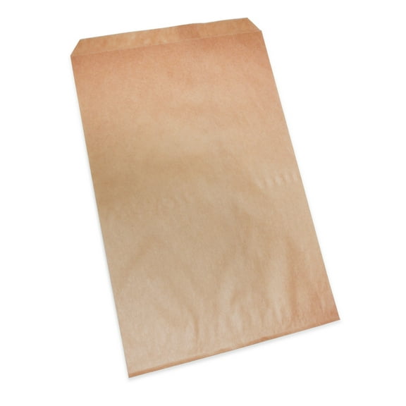 200 Qty 6" x 9" Decorative Flat Paper Gift Bags - Plain Brown Kraft Bags - for Sales/Treats/Parties Cookies/Gifts - N'icePackaging